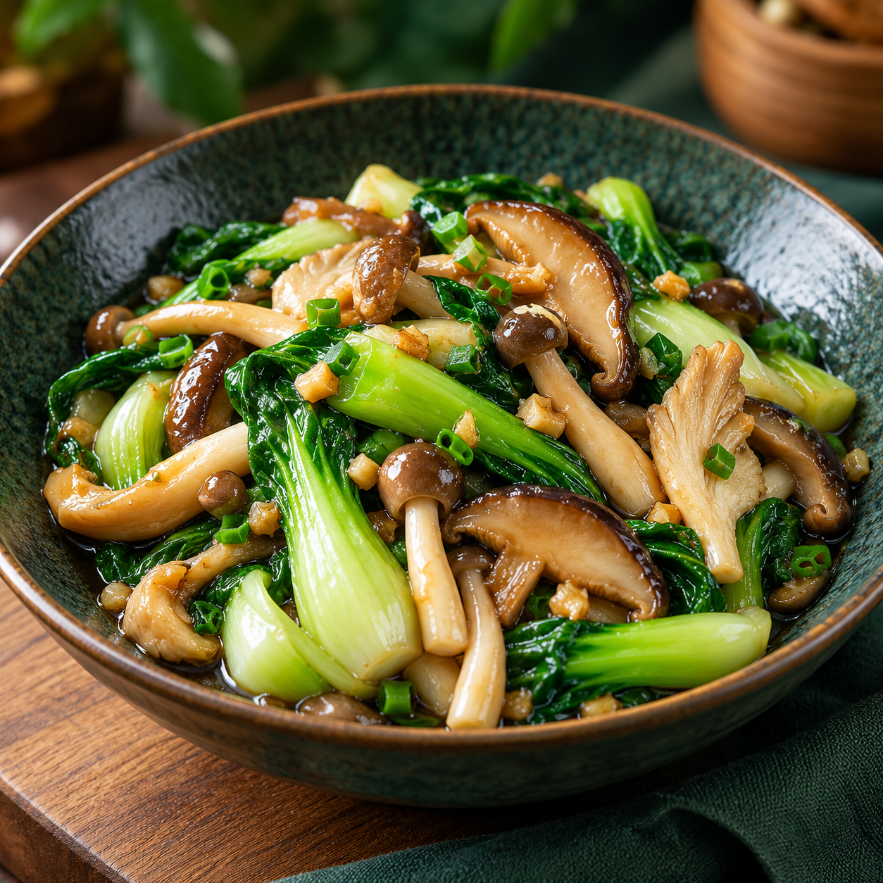 Nấm Xào cải thìa Tuệ Đăng Quang